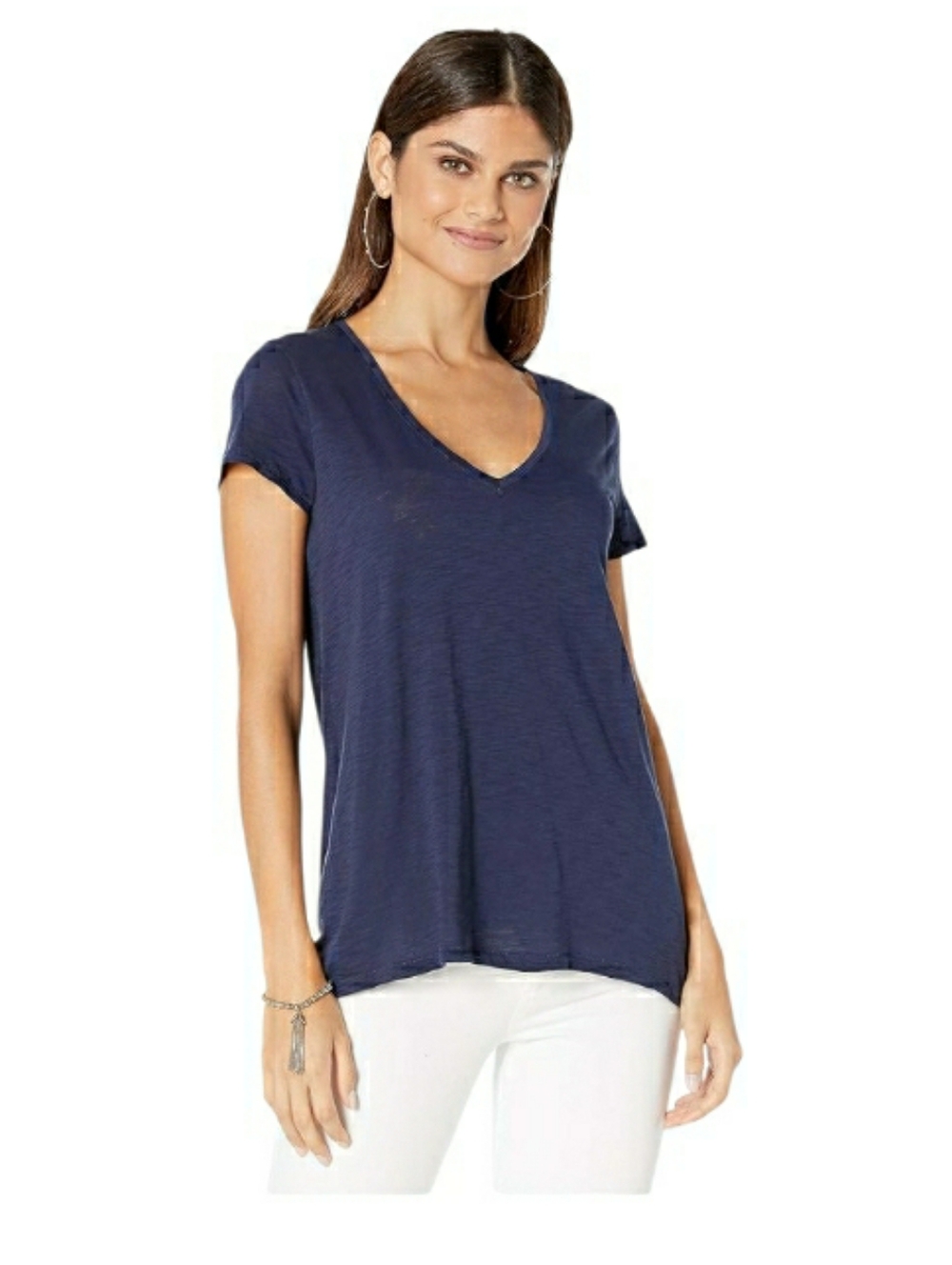 Lilly Pulitzer Navy V-Neck Short Sleeve Tee- S